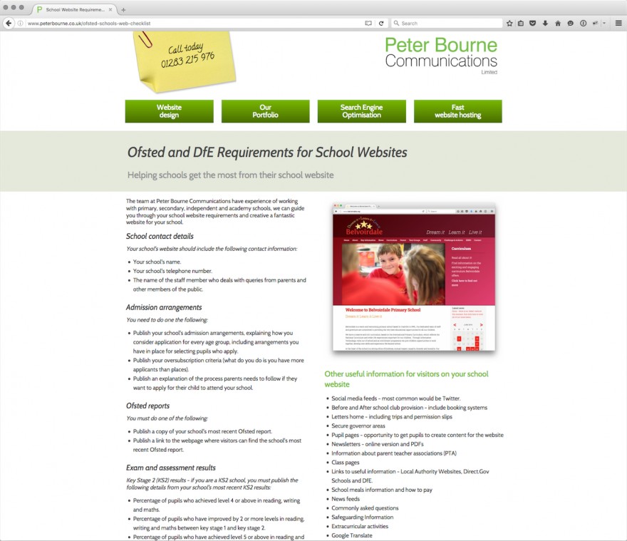 School website checklist